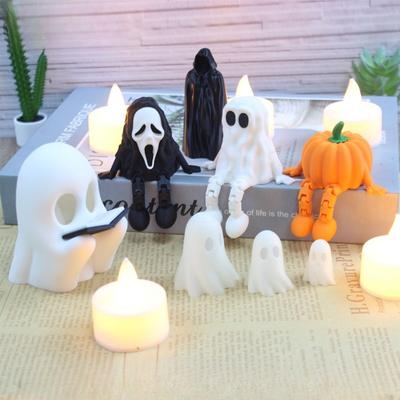 Halloween Home Decoration Choir Ghost Toy Pumpkin Man Faceless Cloak Male Mini Scene Model Ornament