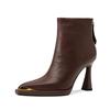 High Heels Women'S Autumn And Winter Stiletto Temperament Short Boots Velvet French High-End Single Boots Bare Boots