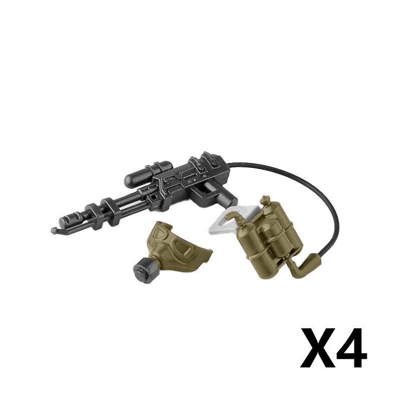 MOC WK2 Militärische Ausrüstung Baustein Set Soldat Waffe Kugel RPG Rakete Waffen Kiste Motorrad Barriere Zaun Ölfass Baustein Spielzeug