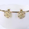 European-American Snowflake White Diamond Stud Earrings - Christmas Collection