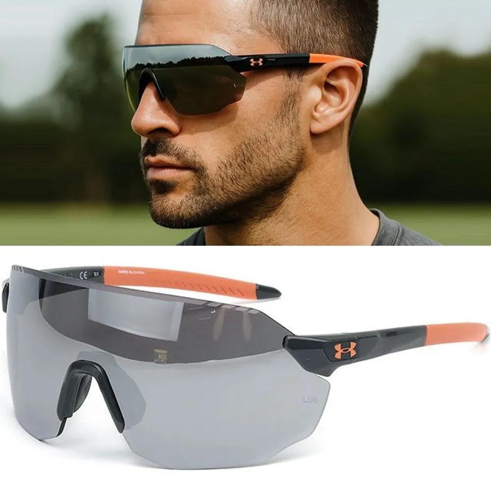 Under Armour Sports Sunglasses Silver Mirror Baseball Golf Windproof Goggles UA HALFTIME KB7QI