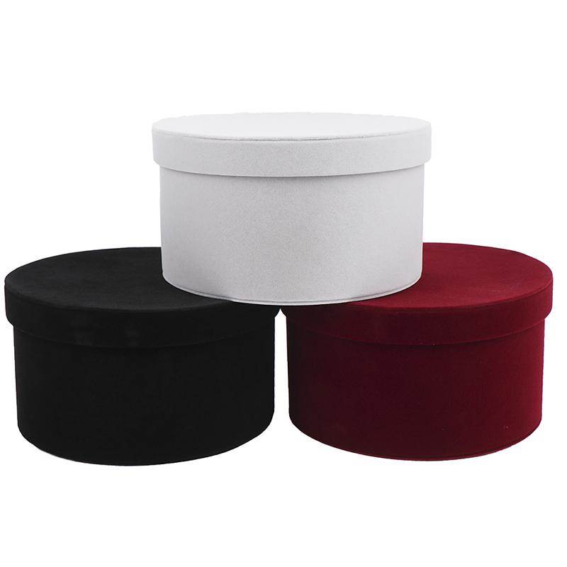 1Pc Round Flannelette Flower Boxes Florist Gift Party Packaging Box Decoration
