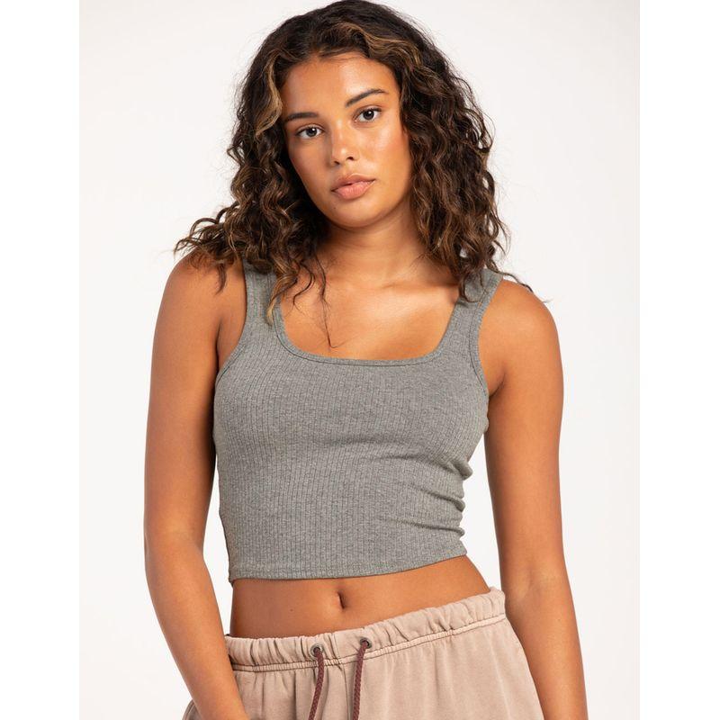 

Normcore Export USA Однотонный короткий хлопковый топ с вырезом-лодочкой Grey 3XL