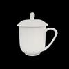White Ceramic Office Teacup with Lid