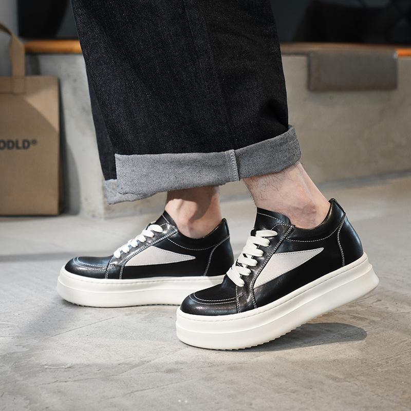 Fashion Genuine Leather Male Casual Shoes Leisure Walk Skateboard Footwear Thick Bottom Men's Tenis Masculino Fashion Outdoor Sneakers