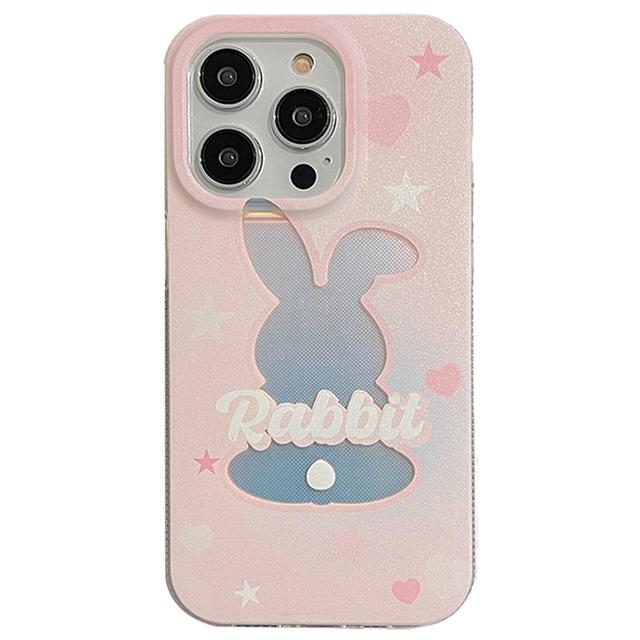 

Прекрасный розовый чехол с кроликом для Iphone 13 11 12 14 Pro Max 14 Plus Cute Bunny Laser Phone Cover Capa For iPhone 13