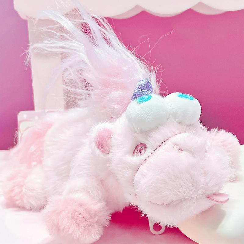 Jinnew Messy Unicorn Coin Pouch Keychain Plush Cartoon Design For Teens