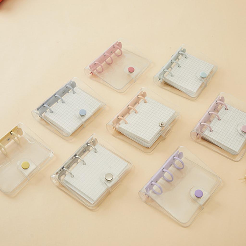 3 Rings Binder Notebook with 3 Binder Pocket 80 Sheet Gridded Paper Small Notebook Planner Notepads Pocket Journal