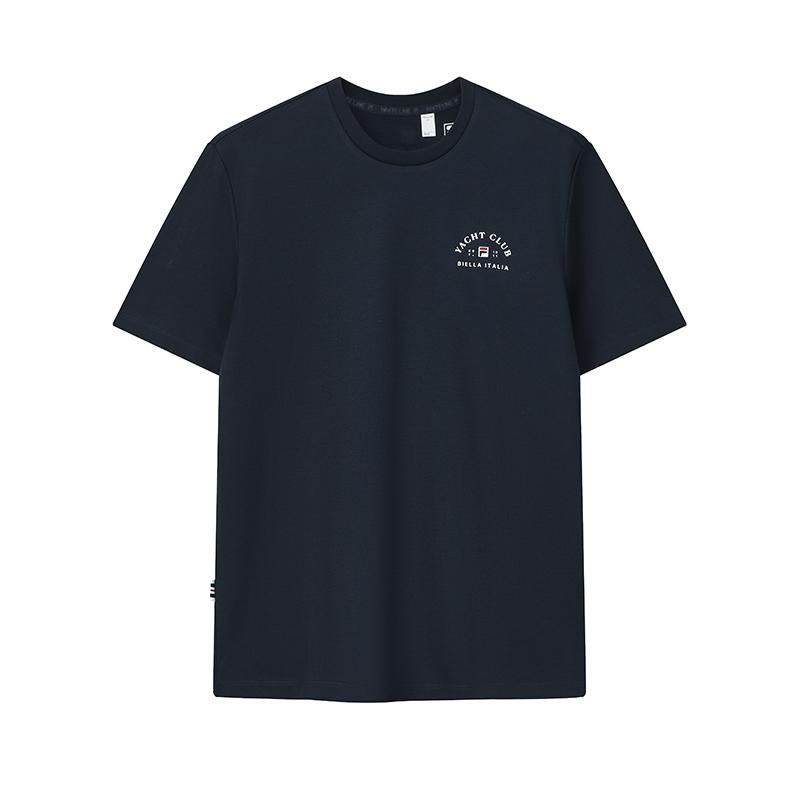 FILA Heritage Simple Classic Basic Casual Sports Versatile Comfortable Short Sleeve T-Shirt Men Tops Cigarette-Blue F11M628117FDB S