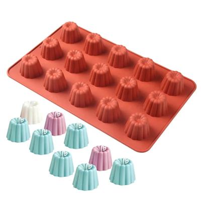 Canele Mold Silicone Canneles  Rectangular Spiral Donuts Round Flat Love Heart Shape Cake  Baking Pan