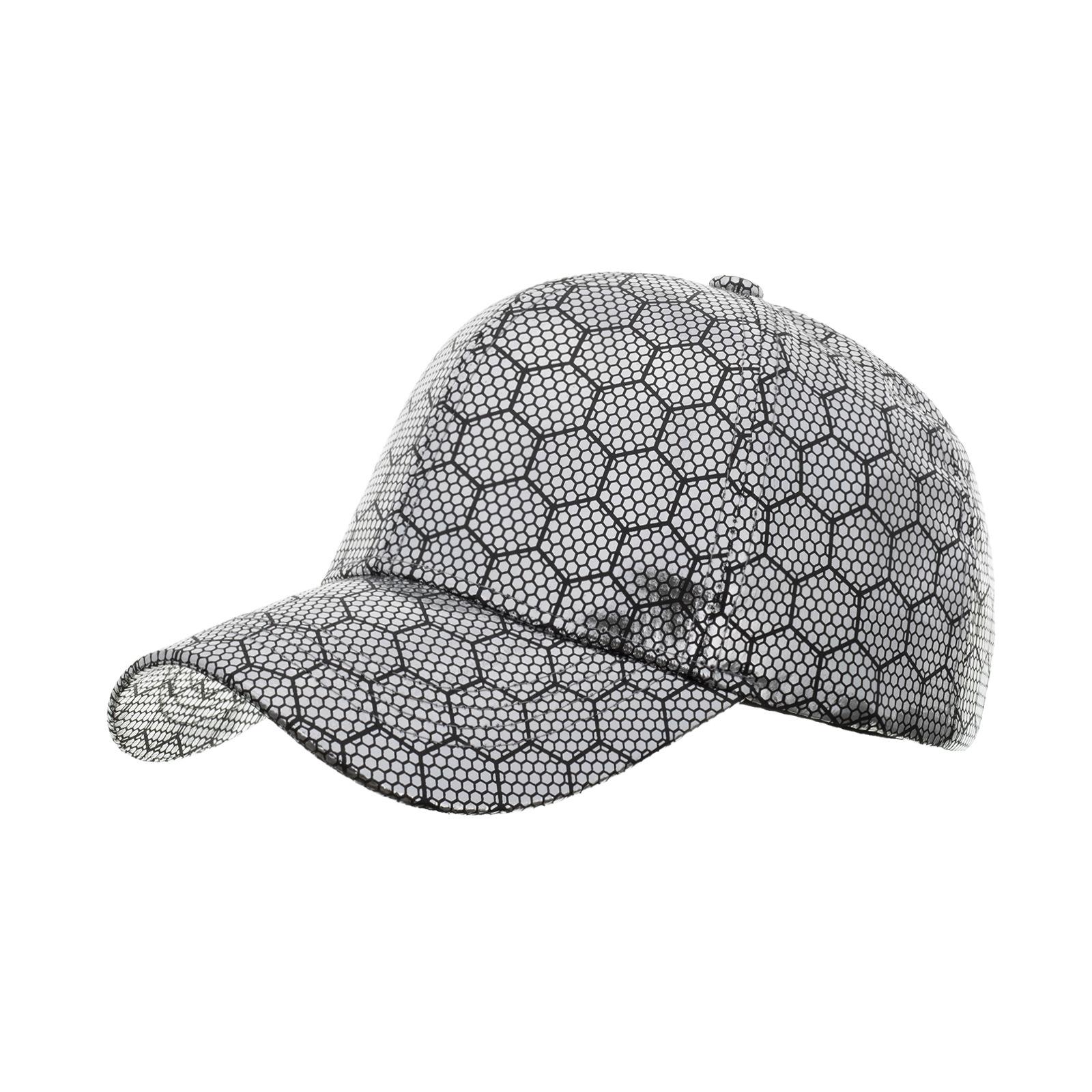 

Spring and Autumn PU Hexagonal Gold Silver Baseball Cap Outdoor Sunscreen Sun Cap Casual Trend Cap срібний