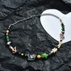Unique Handmade Heart Shaped Lucky Star Smiley Face Necklace With Colorful Gemstones