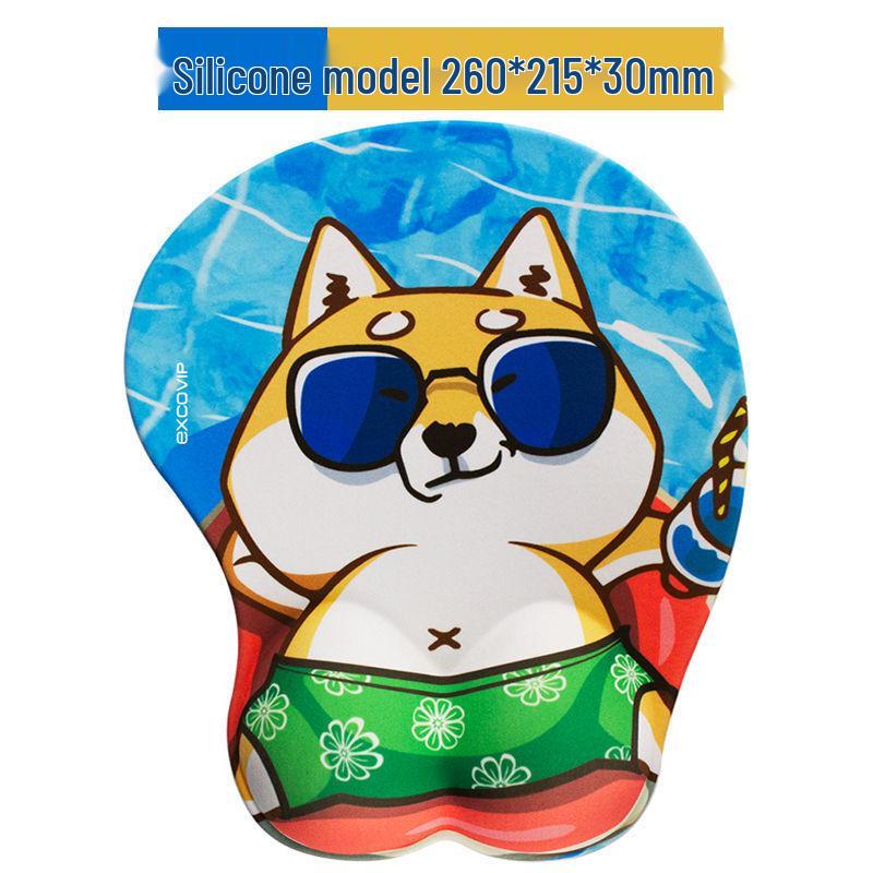 Cartoon Cute Girl 3D Silicone Mouse Pad with Wrist Rest for Office & Esports