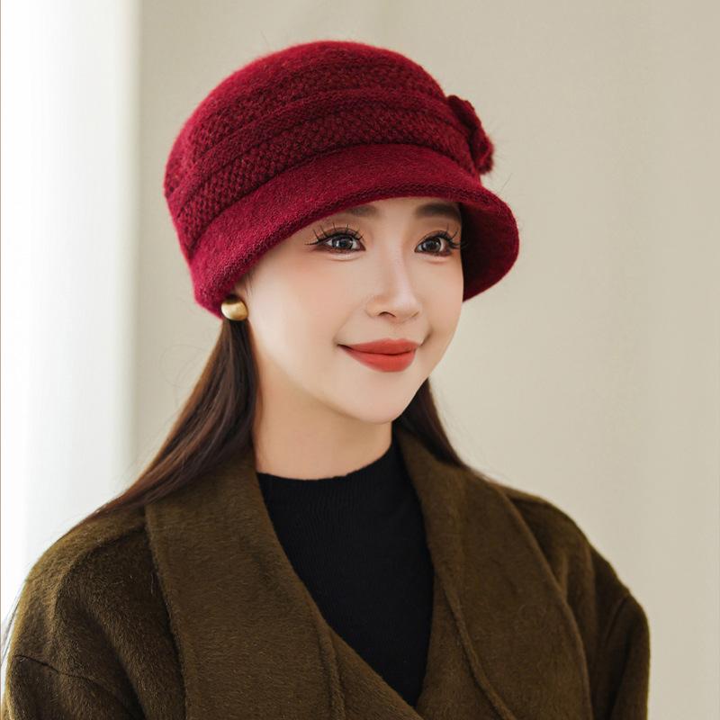 

Шапка Женщина В Пожилом Возрасте Шапка Мать Кролик Мех Шерсть Шапка Флис Холод Бабушка Старушка Вязаная Шапка Толстая