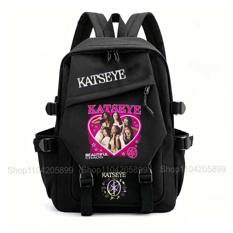Katseye Schoolbag Hot KPOP Mochila  Student Teenager Book Bag Boy Girl Daily Travel Rucksack Large-Capacity Daypack