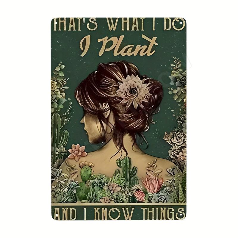 Inspirierende Sprüche auf Blechschildern, Retro-Wandkunst, Sei gut zu dir selbst, Vintage-Hippie-Mädchen, Poster für Zuhause, Garten