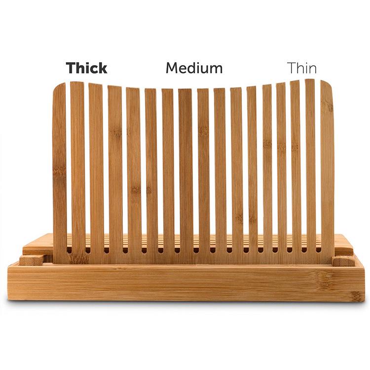 Bamboo Bread Slicer - European Style Wooden Toast and Ham Divider