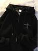 Unisex Trendy Graphic Hooded Cardigan: Versatile, Stylish, Loose-Fit Casual Drawstring Jacket