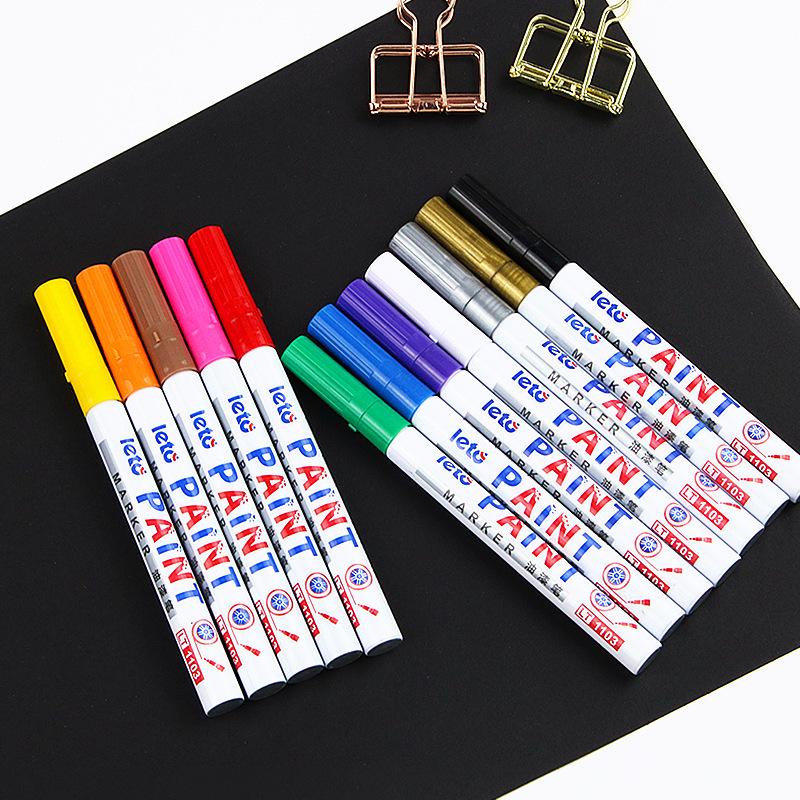 Non-Fading Oil-Based Waterproof Paint Pen for Graffiti, Tire, Glass & Rust-Proof Touch-Ups