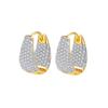 Niche Design Light Luxury Geometric Triangle Two-Color Electroplated 18K Gold Ear Buckle Full Of Zircon Personalized Earrings