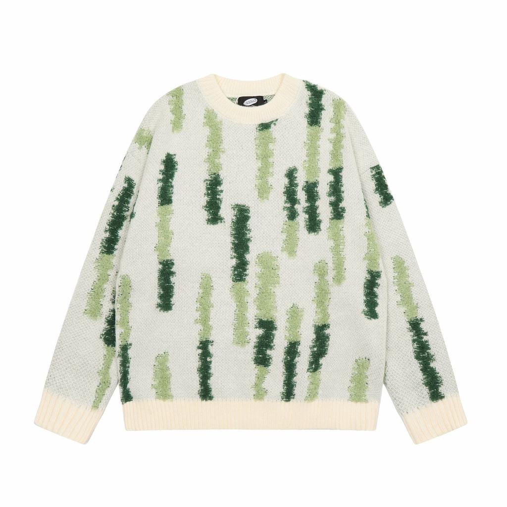 Autumn and Winter Tide Street Color Lazy Wind Coarse Knitwear Tide Men and Women Sweater Lovers