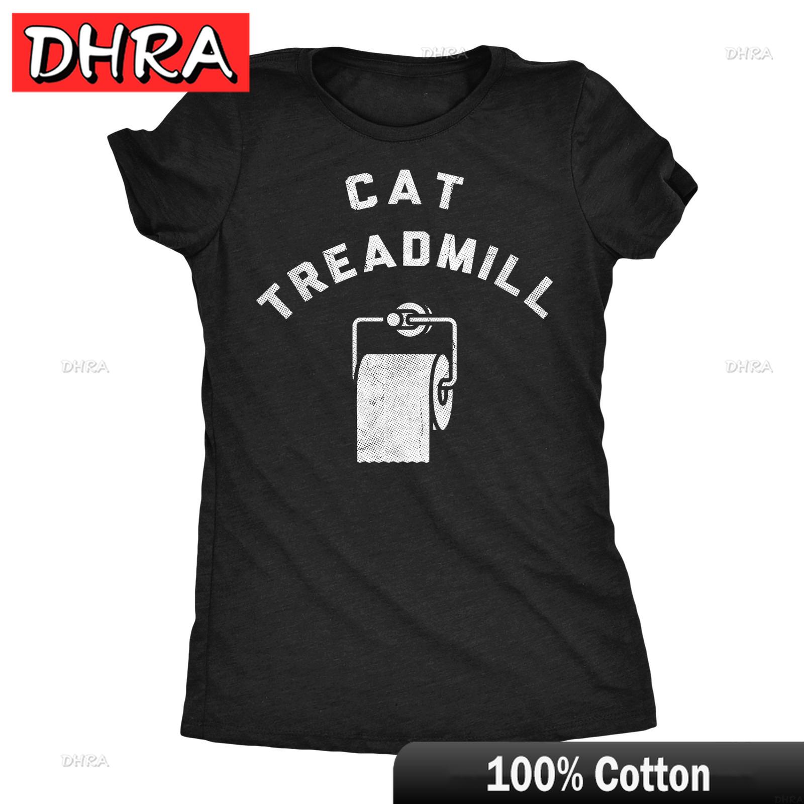 

Womens Funny T Shirts Cat Treadmill Sarcastic Toilet Paper Graphic Novelty Tee Sleeve Tee Graphic T Shirt Breathable Casual Top 4XL