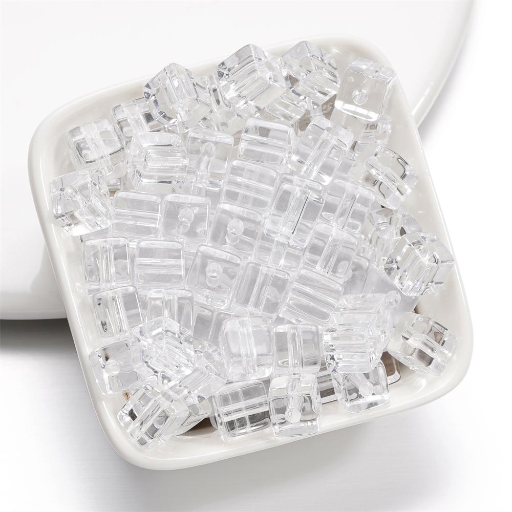 30pcs/lot 7.5mm Square Shape Acrylic Beads Spacer Loose Beads for Handmade DIY Necklace Bracelet Charm Jewelry Making Supplies