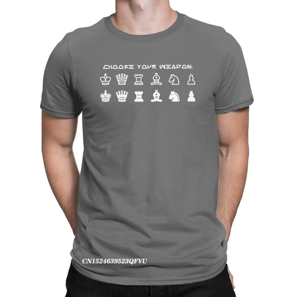Choose Your Weapon Chess Set Men's Tshirt Games Gamer Novelty Tees Harajuku Tee Shirt Premium Cotton Clothes
