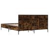 Bed Frame Smoked Oak 150x200 cm Wood Based Material and Metal