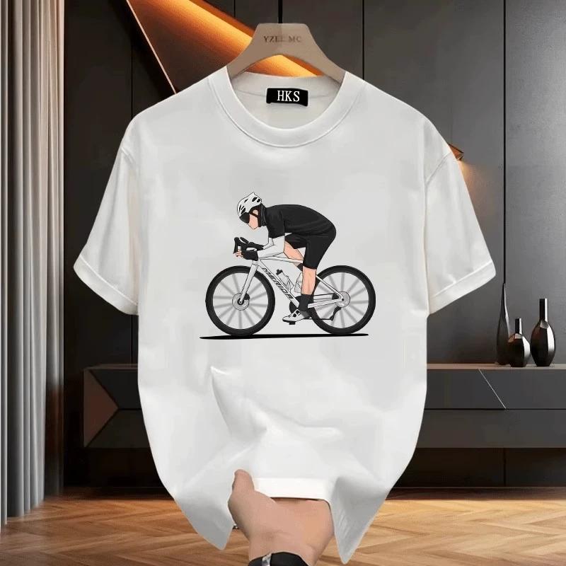 Unisexs Fitted Cotton Tshirts 5XL Black T Shirt Summer Wear Casual for Unisex Ride Bicycle Print Tee Shirts White Unisex Clothing
