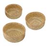 3PCS Woven Storage Bowls Large Capacity Exquisite Clear Grain Decorative Woven Serving Basket Bowl