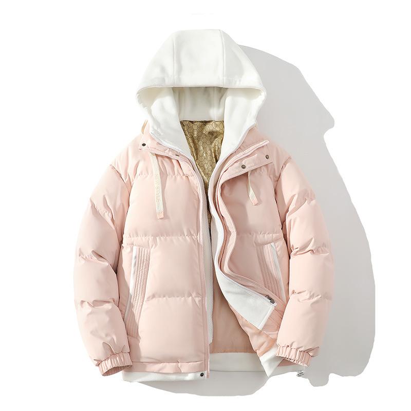 

Quality new cotton-padded clothes men s casual versatile thickened hooded fake two-piece cotton clothes trendy XXXL