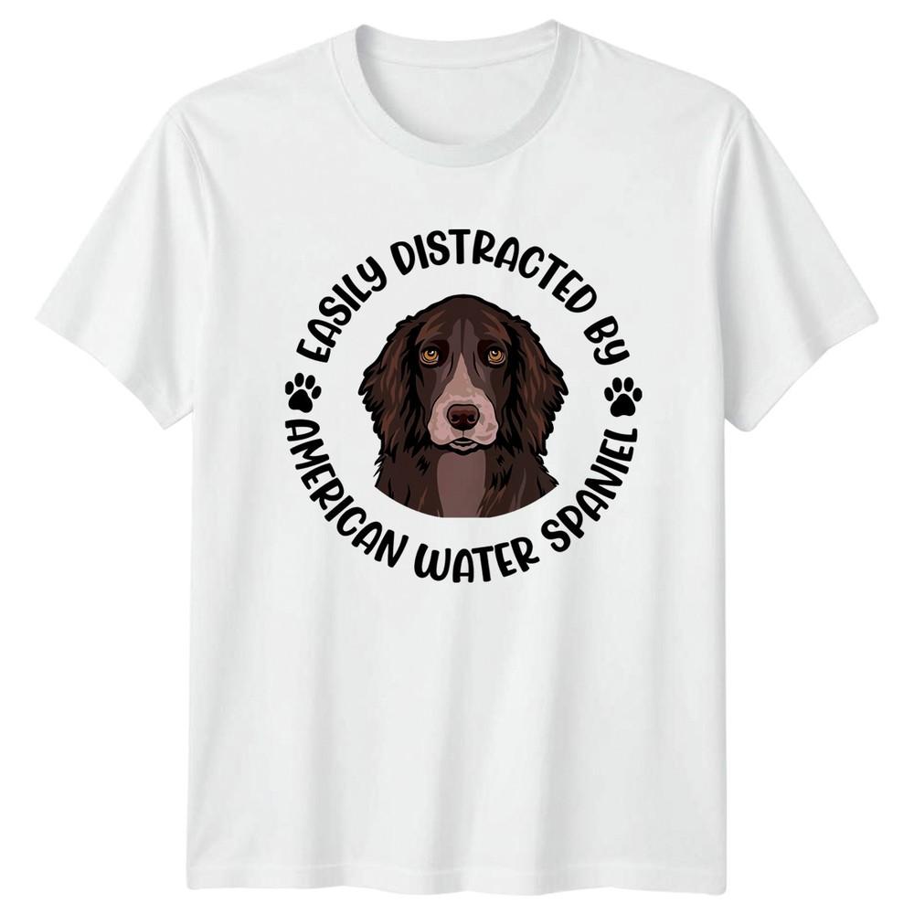Easily Distracted By American Water Spaniel TShirt Dog Owner Gift S