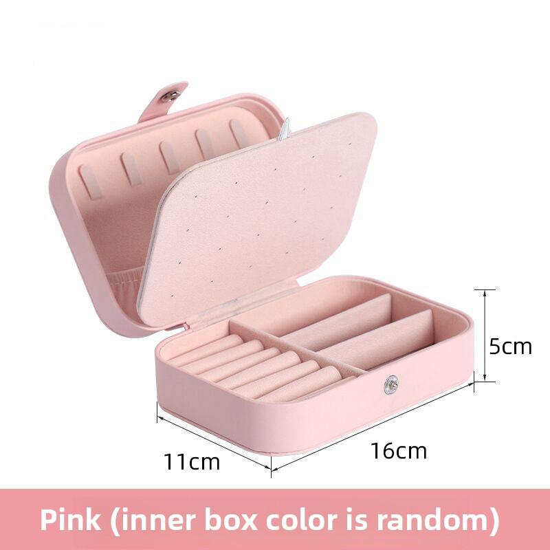 

Простая Премиум оптовая двухслойная портативная антиоксидантная коробка для хранения ювелирных изделий розовый