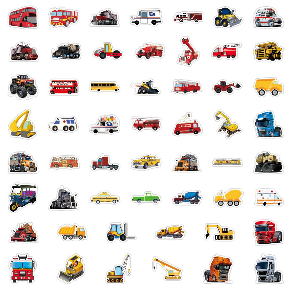 10/30/50/100Pcs Kinder LKW Auto Aufkleber für Koffer Skateboard Laptop Gepäck Kühlschrank Telefon Auto Styling Aufkleber