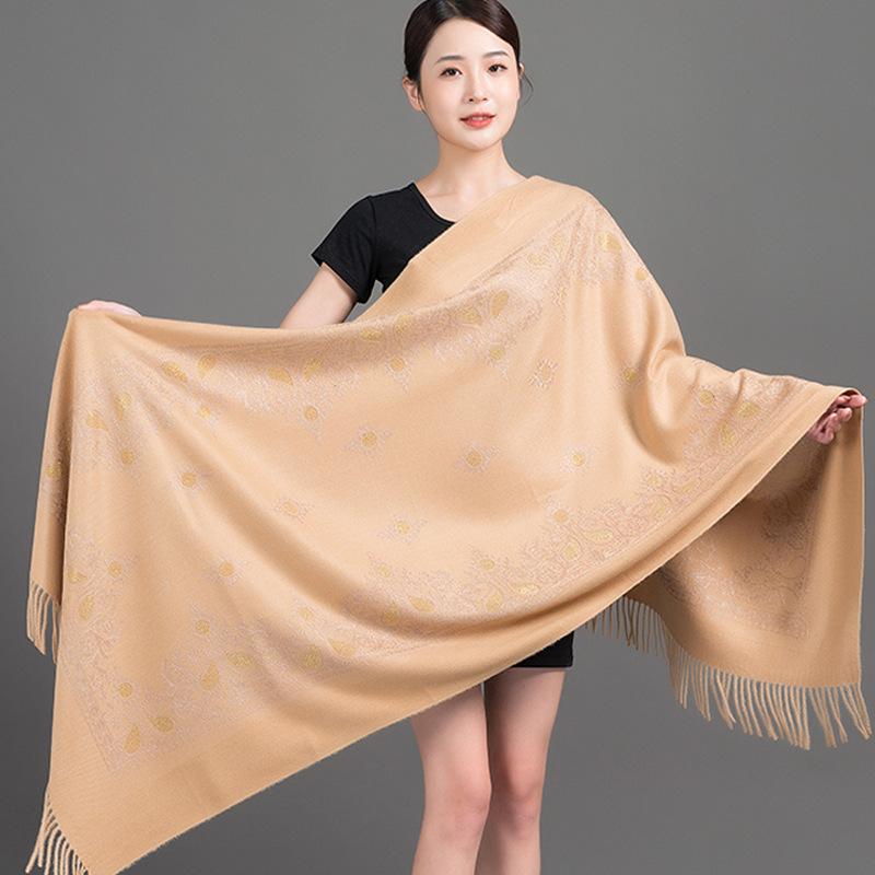 Winter New Arrival Shawl Women Cashmere Scarves Embroider Flower Tassel Shawl Long Soft Warm Wraps Thick Blanket Scarf Bufanda