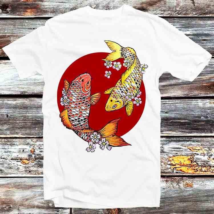 Yin Yang Koi Fish Red Sunset T Shirt B1063