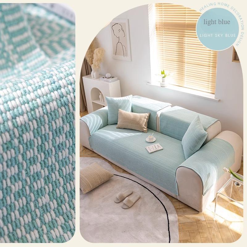 Japanese Style Cotton and Linen Sofa Cushion Universal Anti Slip Cushion for All Seasons Household Goods