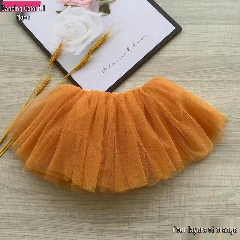 Gonna Tutu da Ballerina a Quattro Strati Bianco Morbido per Esibizioni