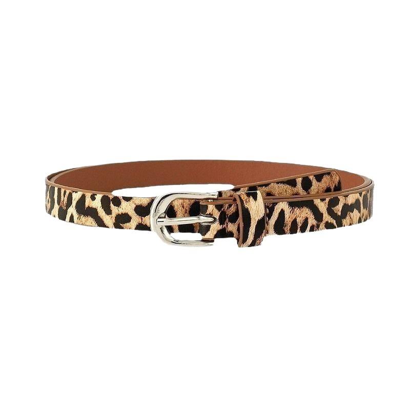 Versatile Alloy Tiger Skin and Leopard Print Thin Waist Belt Narrow Belt Overcoat Skirt Fashionable and Simple Ladies' Belt