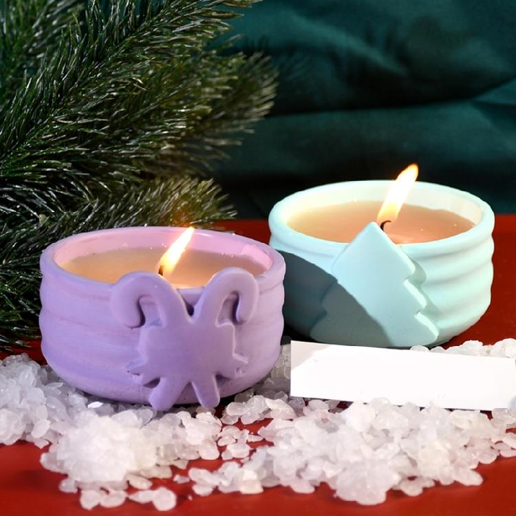 Silicone Resin Molds Jewelry Box Molds Christmas Theme Craft Mold Silicone Candle Base Molds Suitable for Candle Holder