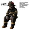 Firefighter Ornament Skeleton Shelf Sitter Statue, Vintage Resin Figurine with Realistic Gear & Distressed Dark Industrial Aesthetic Finish,