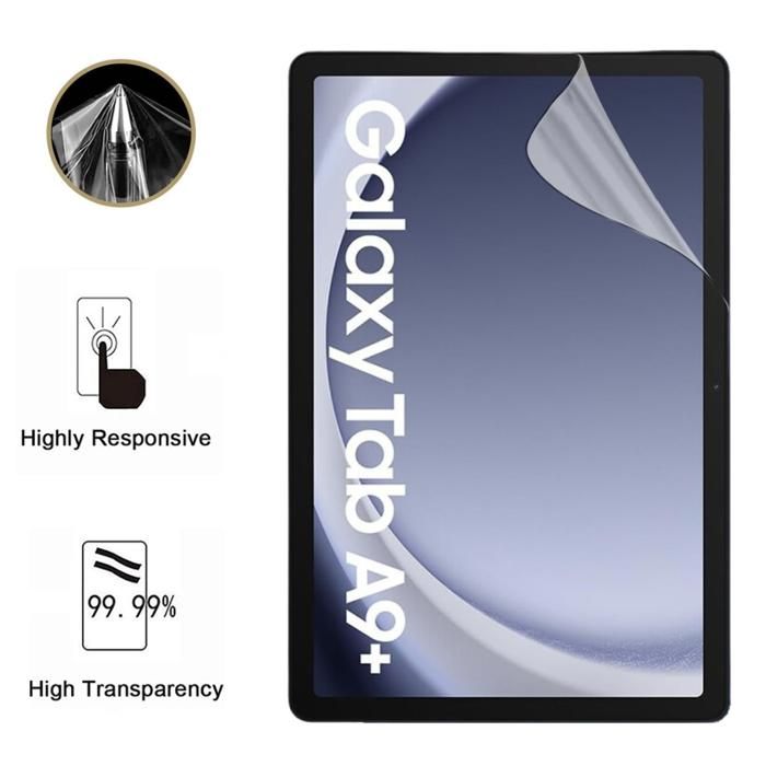 Displayschutzfolie für Samsung Galaxy Tab A9 Plus 2024 [2er-Pack] Schutzfolie aus Kunststoff, widerstandsfähig, ultradünn, Phonillico