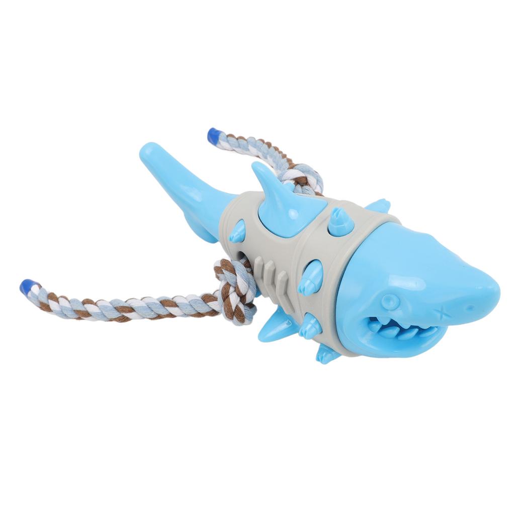 Dog Chew Food Dispensing Toy Tooth Cleaning Shark Shaped Stress Relief Chew Teething Toy for Puppy