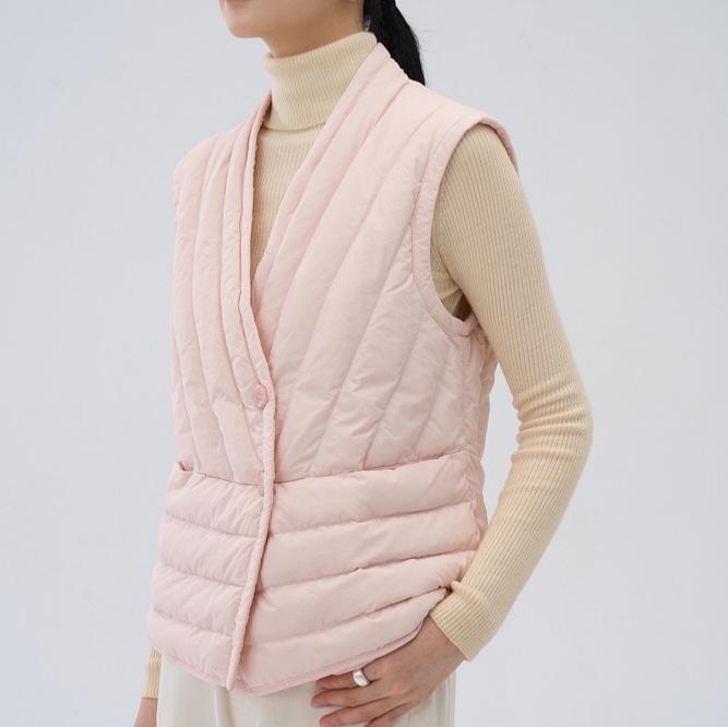 Damen V-Ausschnitt Petite Daunenweste - Herbst/Winter Ärmellose Oberbekleidung