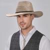 2025  Men Big Head Straw Hat Dad Summer Large Size Sun Cap Male Wide Brim Fedora 58cm 60cm 62cm