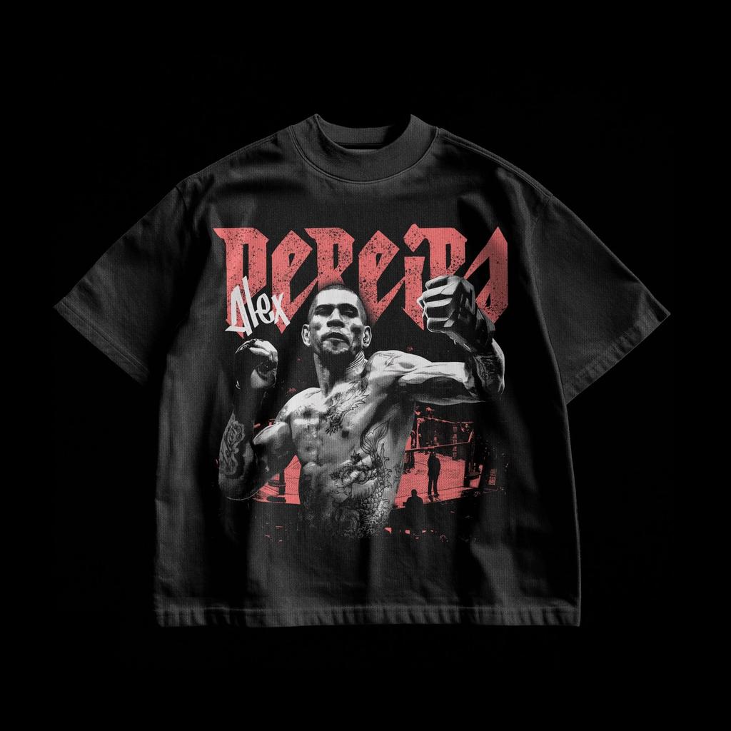 2026 Letní UFC Alex Pereira Bojový Grafický Tričko Dámské Sportovní Bavlněné Krátký Rukáv Volné Volnočasové Fitness Tričko Unisex