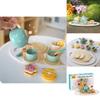Children Play Tea Set With Wooden Cake And Pots For Creative Kitchen Pretend Games