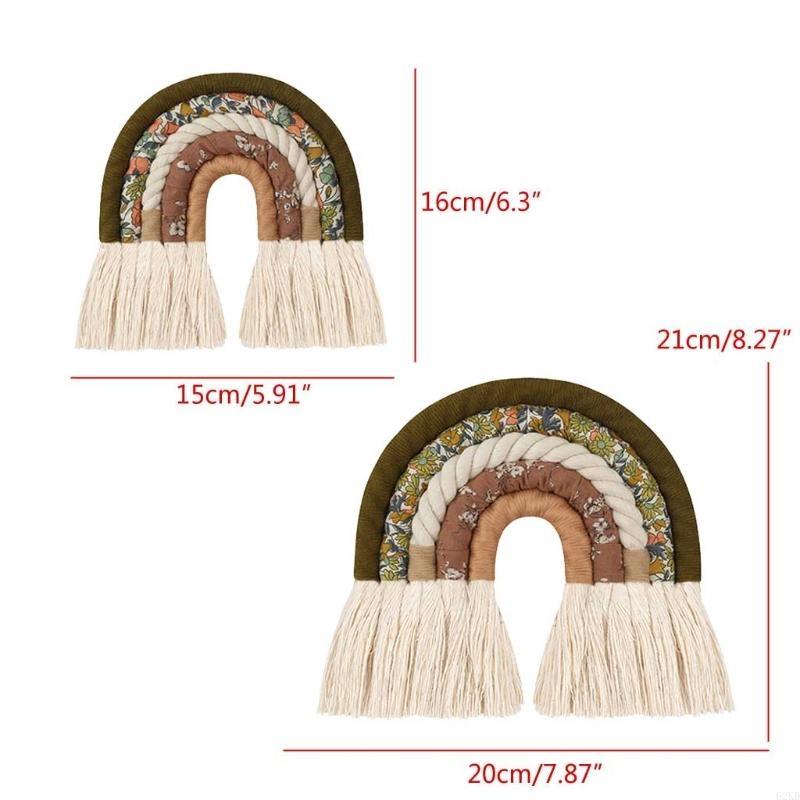 62KD DIY Rope Rainbow Tapestry Wall Hanging Handmade Weaving Ornament Kids Room Decor