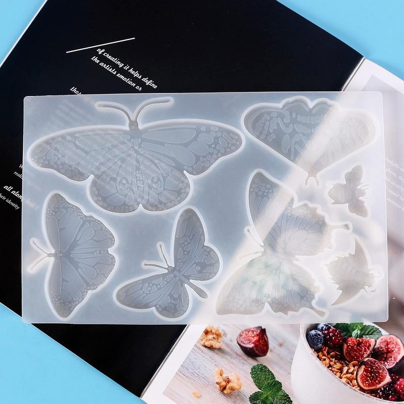 Sommerfugl Resin Silikonform Vindklokker Nøkkelring Halskjede Anheng Smykker Håndverk Støping DIY Form for Hjemmedekorasjon